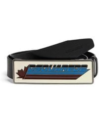 DSquared² - Leren Riem Met Logoplakkaat - Lyst