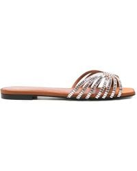 ALEVI - Rhinestone-Embellished Flat Sandals - Lyst