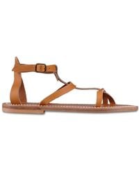 K. Jacques - Ankle-Buckle Leather Sandals - Lyst