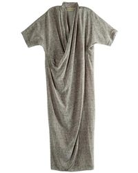 Cortana - Gedrapeerde Jurk Met V-Hals - Lyst
