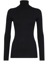 Brunello Cucinelli - Roll-Neck Cashmere-Blend Jumper - Lyst