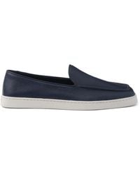 Prada - Piped-trim Leather Loafers - Lyst