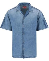 DIESEL - Denim Overhemd Met Korte Mouwen - Lyst