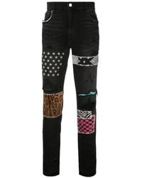 Amiri - Jeans Dritti Con Design Patchwork - Lyst