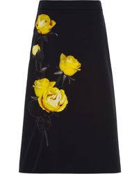 Prada Gonna con stampa - Nero