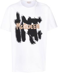 Alexander McQueen - Graffiti Logo Print T-shirt - Lyst