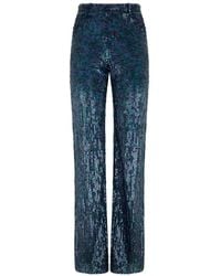 Alberta Ferretti - Sequin-Embellishment Straight-Leg Trousers - Lyst