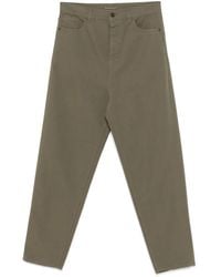 Saint Laurent - Tapered Leather-Panelled Denim Jeans - Lyst