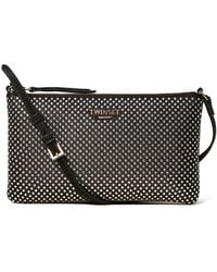 Twinset - Rhinestone-Embellished Logo-Plaque Crossbody Bag - Lyst