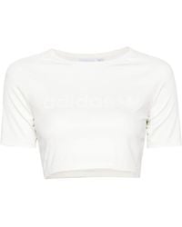 adidas - T-shirt crop à logo imprimé - Lyst