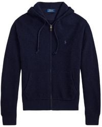 Polo Ralph Lauren - Waffle-Knit Wool-Cotton Hooded Sweater - Lyst