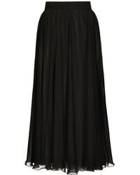 Dolce & Gabbana - High-waisted Pleated Midi Skirt - Lyst