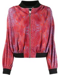 Just Cavalli Snakeskin Print Bomber Jacket - Orange