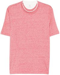 Brunello Cucinelli - T-Shirt Con Rifinitura A Contrasto - Lyst