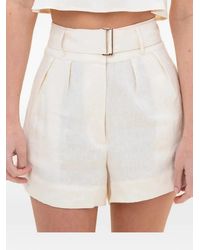 Hevron - Zinna Belted Pleated Shorts - Lyst