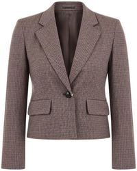 Marella - Manteau Boutonné À Motif Pied-De-Poule - Lyst