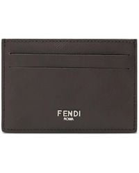 Fendi - Logo-Plaque Textured Cardholder - Lyst