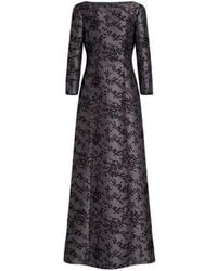 Alberta Ferretti - Floral-Print Long-Sleeve Maxi Dress - Lyst