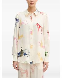 Stine Goya - Horse-Print Long-Sleeve Shirt - Lyst