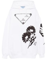 Prada - Hoodie Imprimé À Lien De Resserrage - Lyst