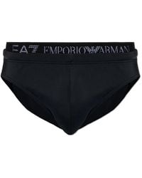 EA7 - Logo-Waistband Swim Briefs - Lyst