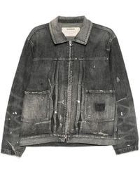 Neighborhood - Distressed Paint-Splatter Denim Jacket - Lyst