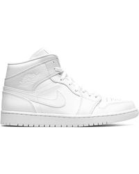 Nike - Air Jordan 1 Mid "triple White" Sneakers - Lyst