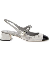 Miu Miu - 35Mm Velvet Slingback Pumps - Lyst