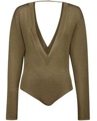 Saint Laurent - Fine-Knit Bodysuit - Lyst