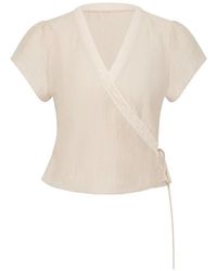 SIR. - Nora Lace-Trim Wrap Top - Lyst