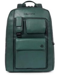 Piquadro - Multi-Pocket Leather Backpack - Lyst