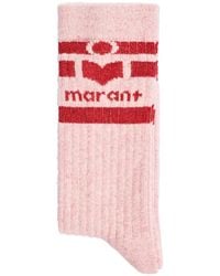 Isabel Marant - Logo-Intarsia Ribbed-Knit Socks - Lyst