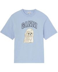 Ganni - T-Shirt Avec Caniche - Lyst