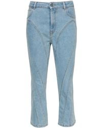 Mugler - Cropped-Jeans mit hohem Bund - Lyst