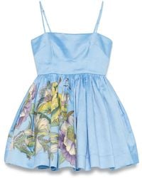 ALÉMAIS - Abito Corto Con Stampa A Fiori - Lyst