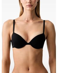 Emporio Armani - Logo-Tape Push-Up Bra - Lyst