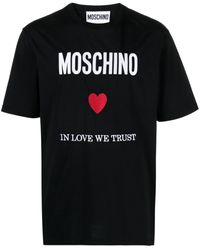 Moschino - Katoenen T-shirt Met Geborduurd Logo - Lyst