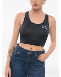 EA7 - Logo Racer-Back Top - Lyst