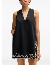BOSS - Scalloped-Hem Embroidered Dress - Lyst