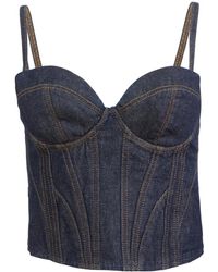 Fleur du Mal - Denim Bustier Top - Lyst