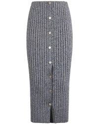 Philosophy Di Lorenzo Serafini - Button-Up Ribbed-Knit Skirt - Lyst