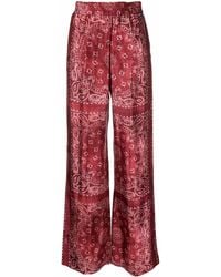 Golden Goose - Red And White Bandana-print Straight Trousers - Lyst