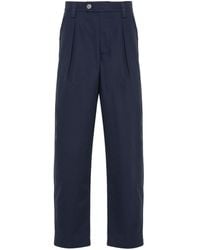 A.P.C. - Gabardine Pleated Tapered Trousers - Lyst