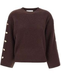 Kaos - Ribbed-Knit Button-Sleeve Sweater - Lyst