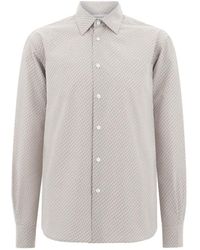 Ferragamo - Micro-Patterned Shirt - Lyst