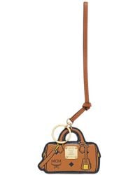 MCM - Ella Boston Logo-Print Leather Keyring - Lyst