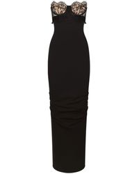 Dolce & Gabbana - Strapless Maxi-jurk Met Detail Van Kant - Lyst