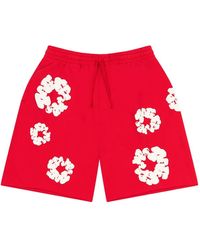 DENIM TEARS - Wreath-Print Track Shorts - Lyst