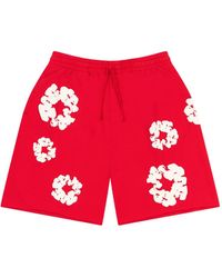 DENIM TEARS - Wreath-Print Track Shorts - Lyst