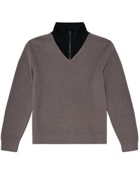 DIESEL - Half-Zip Sweater With Layered Neckline - Lyst